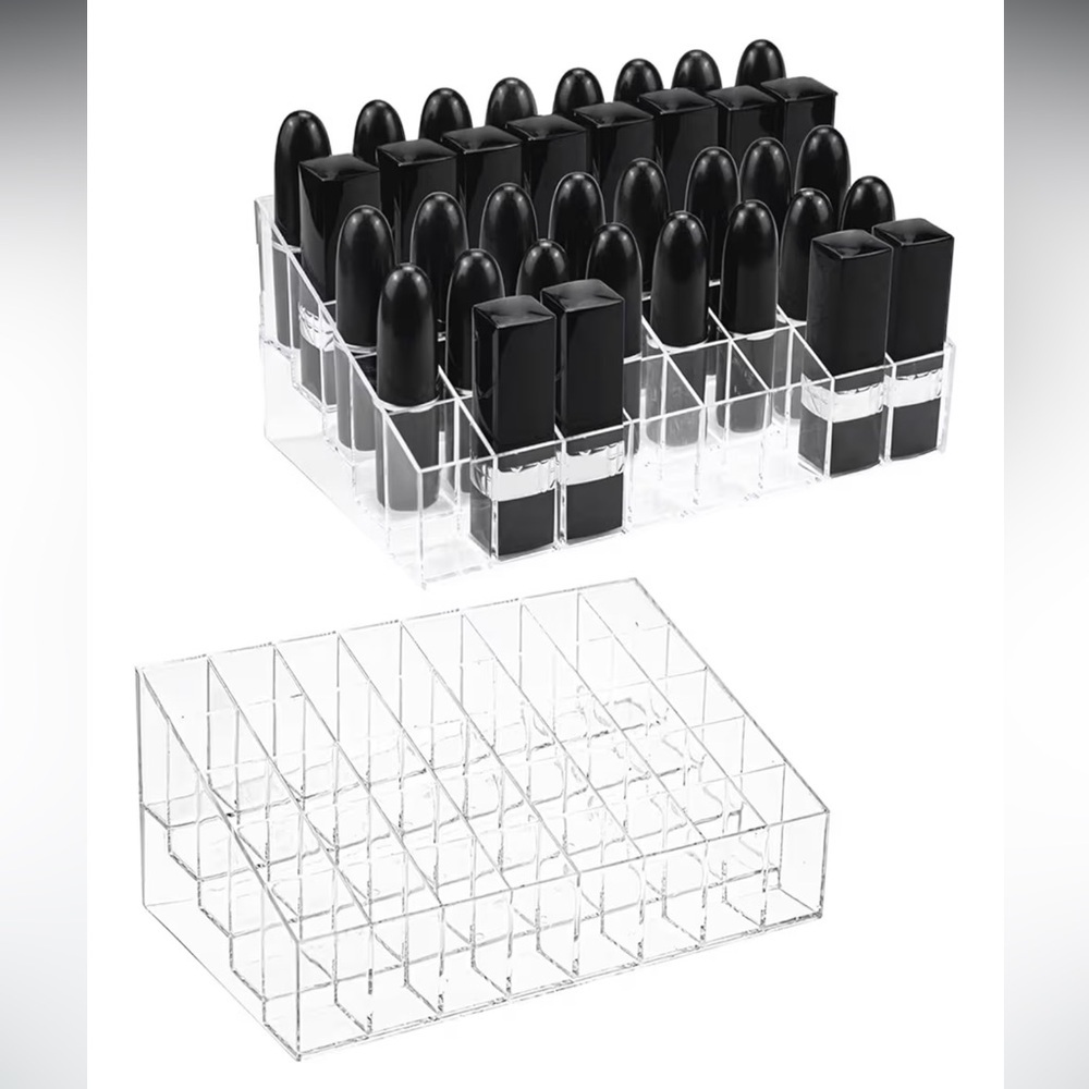 2 Pack Lipstick & Makeup Organizer, 40 Slot Acrylic Cosmetic Display Case